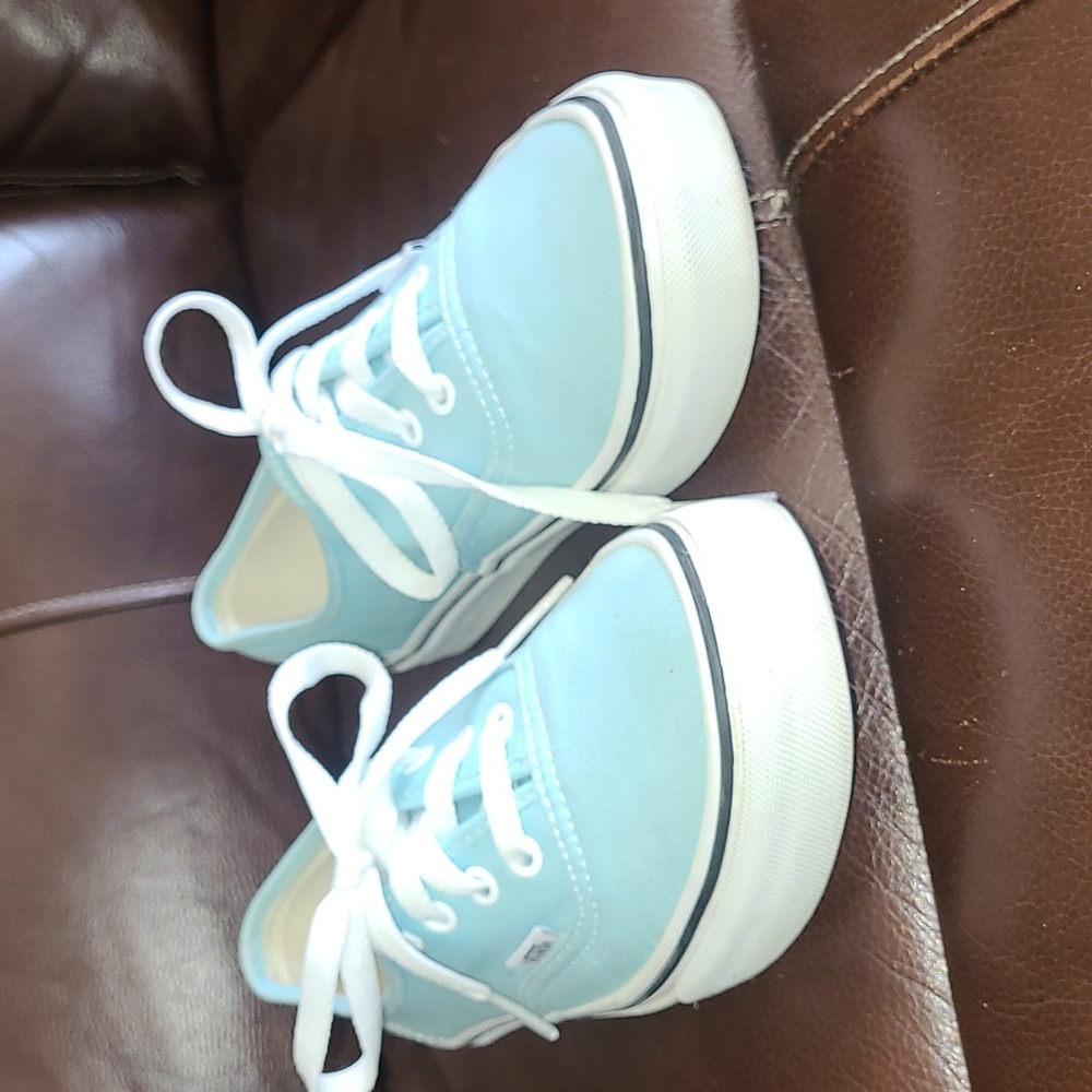 Vans Chic Light Blue Sneakers with Laces Womens Size 7